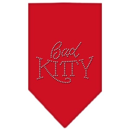 Bad Kitty Rhinestone Bandana Red Large