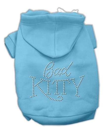 Bad Kitty Rhinestud Hoodie Baby Blue L