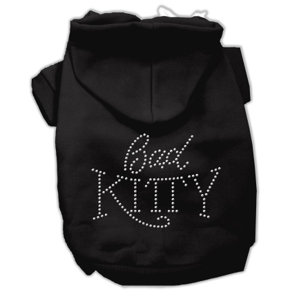 Bad Kitty Rhinestud Hoodie Black L