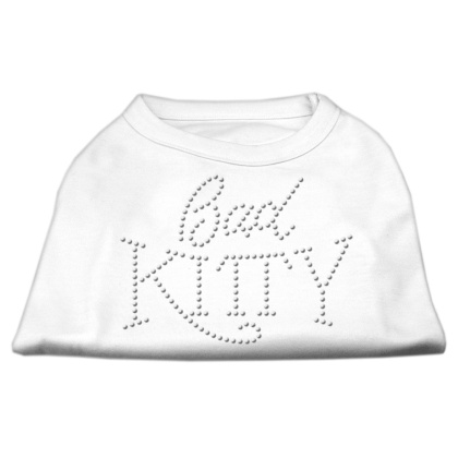 Bad Kitty Rhinestud Shirt White L