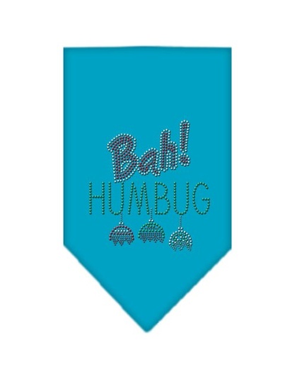 Bah Humbug Rhinestone Bandana Turquoise Large