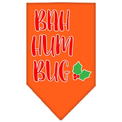 Bah Humbug Screen Print Bandana Orange Large