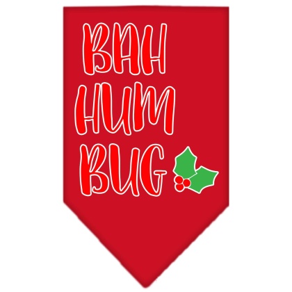 Bah Humbug Screen Print Bandana Red Large