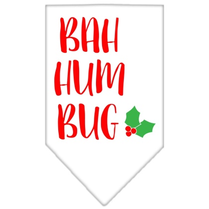 Bah Humbug Screen Print Bandana White Large