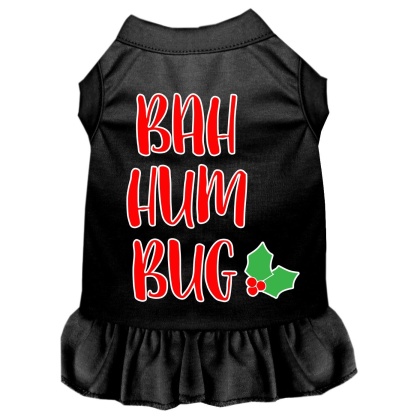 Bah Humbug Screen Print Dog Dress Black 4X