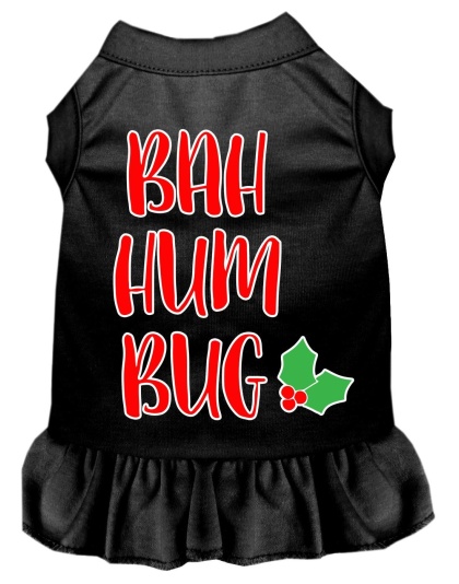 Bah Humbug Screen Print Dog Dress Black 4X