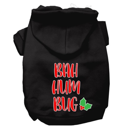 Bah Humbug Screen Print Dog Hoodie Black L