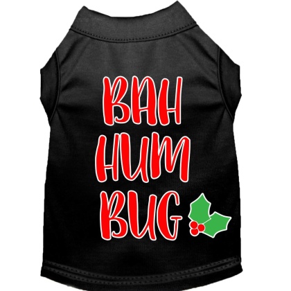 Bah Humbug Screen Print Dog Shirt Black Lg