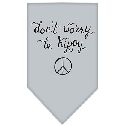 Be Hippy Screen Print Bandana Grey Large