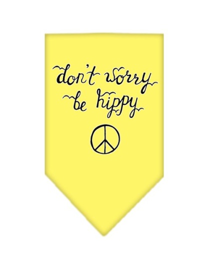 Be Hippy Screen Print Bandana Yellow Large