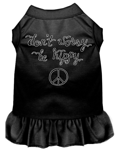 Be Hippy Screen Print Dog Dress Black 4X (22)