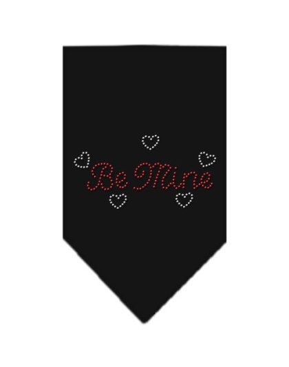 Be Mine Rhinestone Bandana Black Large