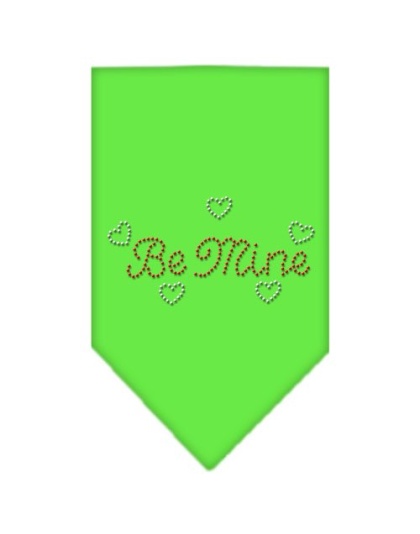 Be Mine Rhinestone Bandana Lime Green Large