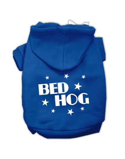 Bed Hog Screen Printed Pet Hoodies Blue L