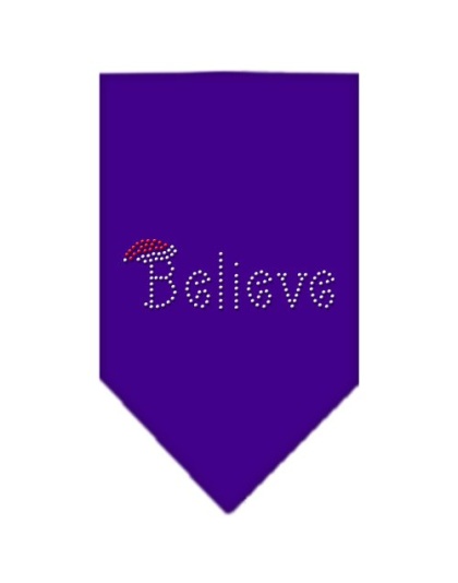 Believe Rhinestone Bandana Purple Large