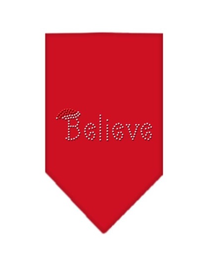 Believe Rhinestone Bandana Red Large