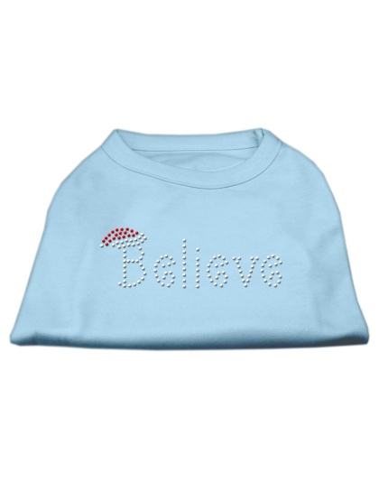 Believe Rhinestone Shirts Baby Blue L