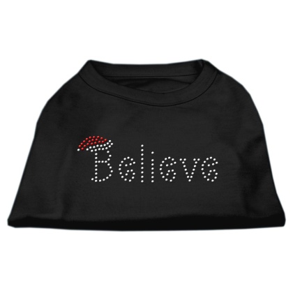 Believe Rhinestone Shirts Black L