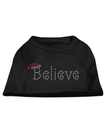 Believe Rhinestone Shirts Black L