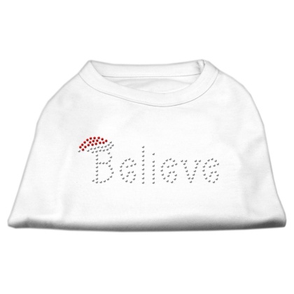 Believe Rhinestone Shirts White L