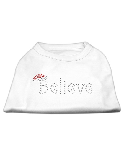 Believe Rhinestone Shirts White L