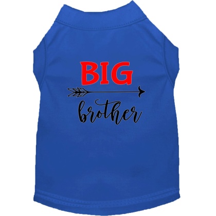 Big Brother Screen Print Dog Shirt Blue Lg