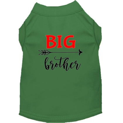 Big Brother Screen Print Dog Shirt Green Lg