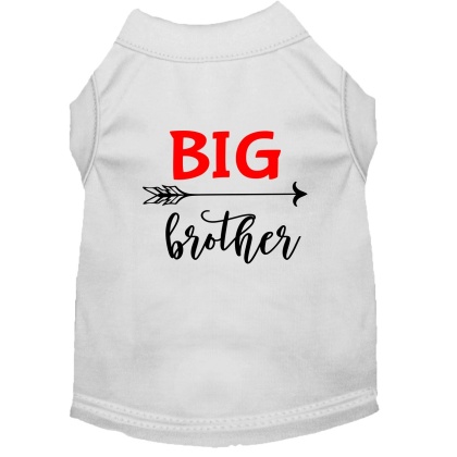 Big Brother Screen Print Dog Shirt White Lg