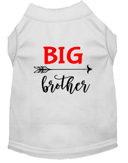 Big Brother Screen Print Dog Shirt White Lg