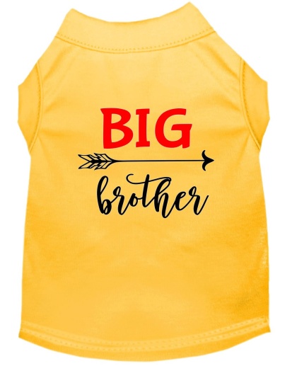 Big Brother Screen Print Dog Shirt Yellow Lg