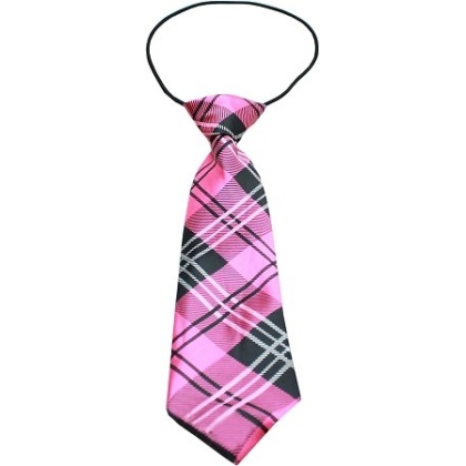 Big Dog Neck Tie Plaid Pink