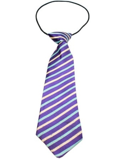 Big Dog Neck Tie Purple and Aqua Stripes