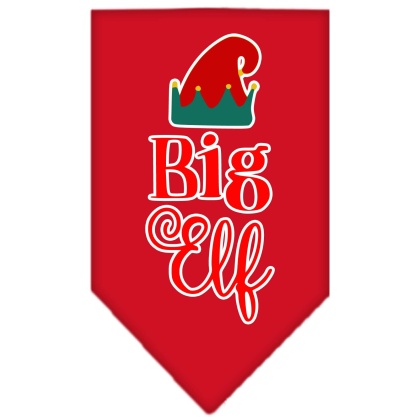 Big Elf Screen Print Bandana Red Large