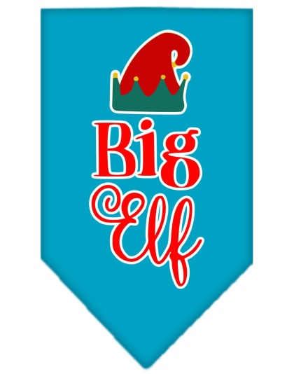 Big Elf Screen Print Bandana Turquoise Large