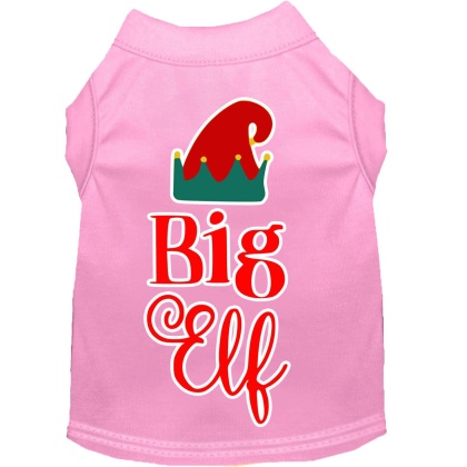 Big Elf Screen Print Dog Shirt Light Pink Lg