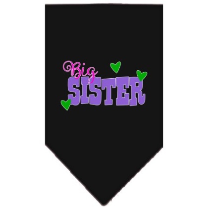 Big Sister Screen Print Bandana Black Large