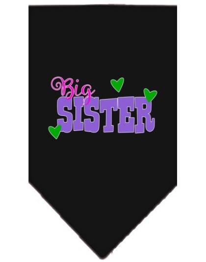 Big Sister Screen Print Bandana Black Large