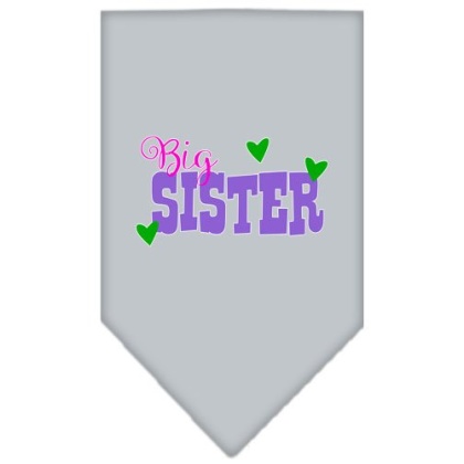 Big Sister Screen Print Bandana Grey Large