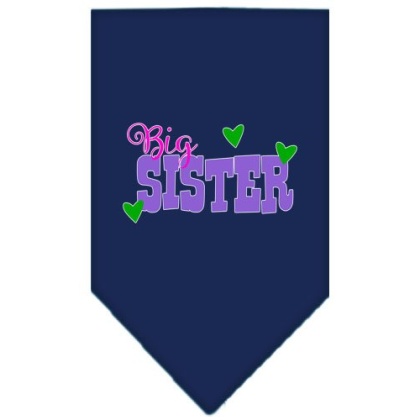 Big Sister Screen Print Bandana Navy Blue large