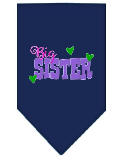 Big Sister Screen Print Bandana Navy Blue large