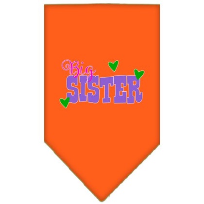 Big Sister Screen Print Bandana Orange Large