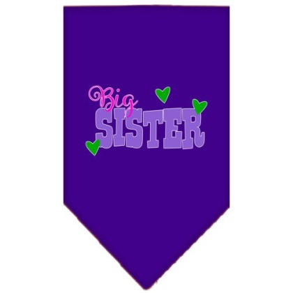 Big Sister Screen Print Bandana Purple Large