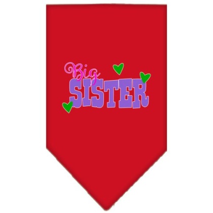 Big Sister Screen Print Bandana Red Large