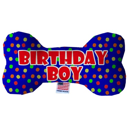 Birthday Boy 10 inch Fluffy Bone Dog Toy