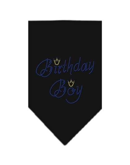 Birthday Boy Rhinestone Bandana Black Large