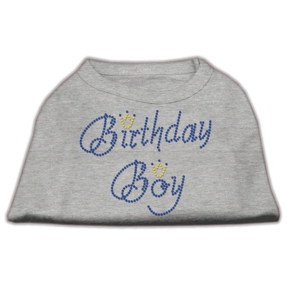 Birthday Boy Rhinestone Shirts Grey L