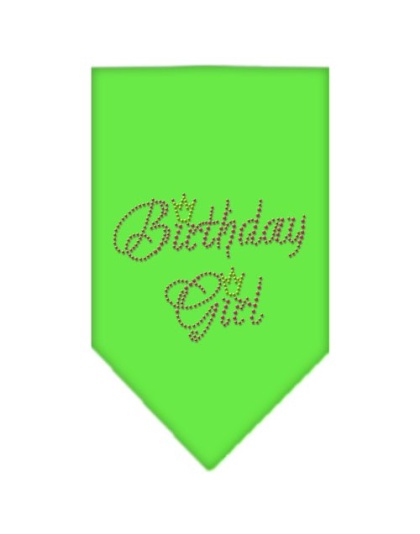 Birthday Girl Rhinestone Bandana Lime Green Large