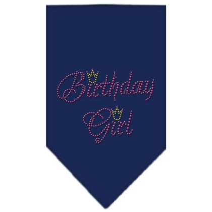 Birthday Girl Rhinestone Bandana Navy Blue large