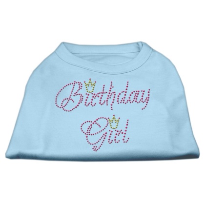 Birthday Girl Rhinestone Shirt Baby Blue L