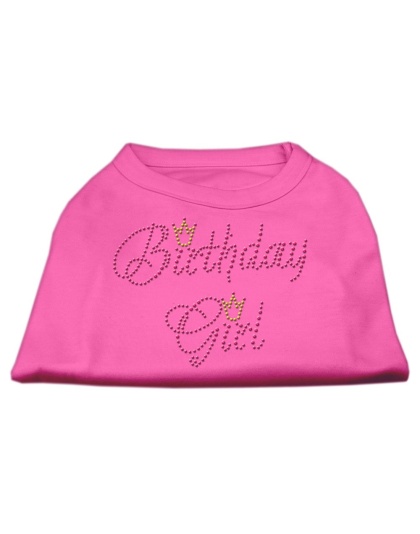 Birthday Girl Rhinestone Shirt Bright Pink L